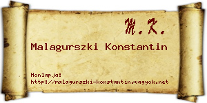 Malagurszki Konstantin névjegykártya
